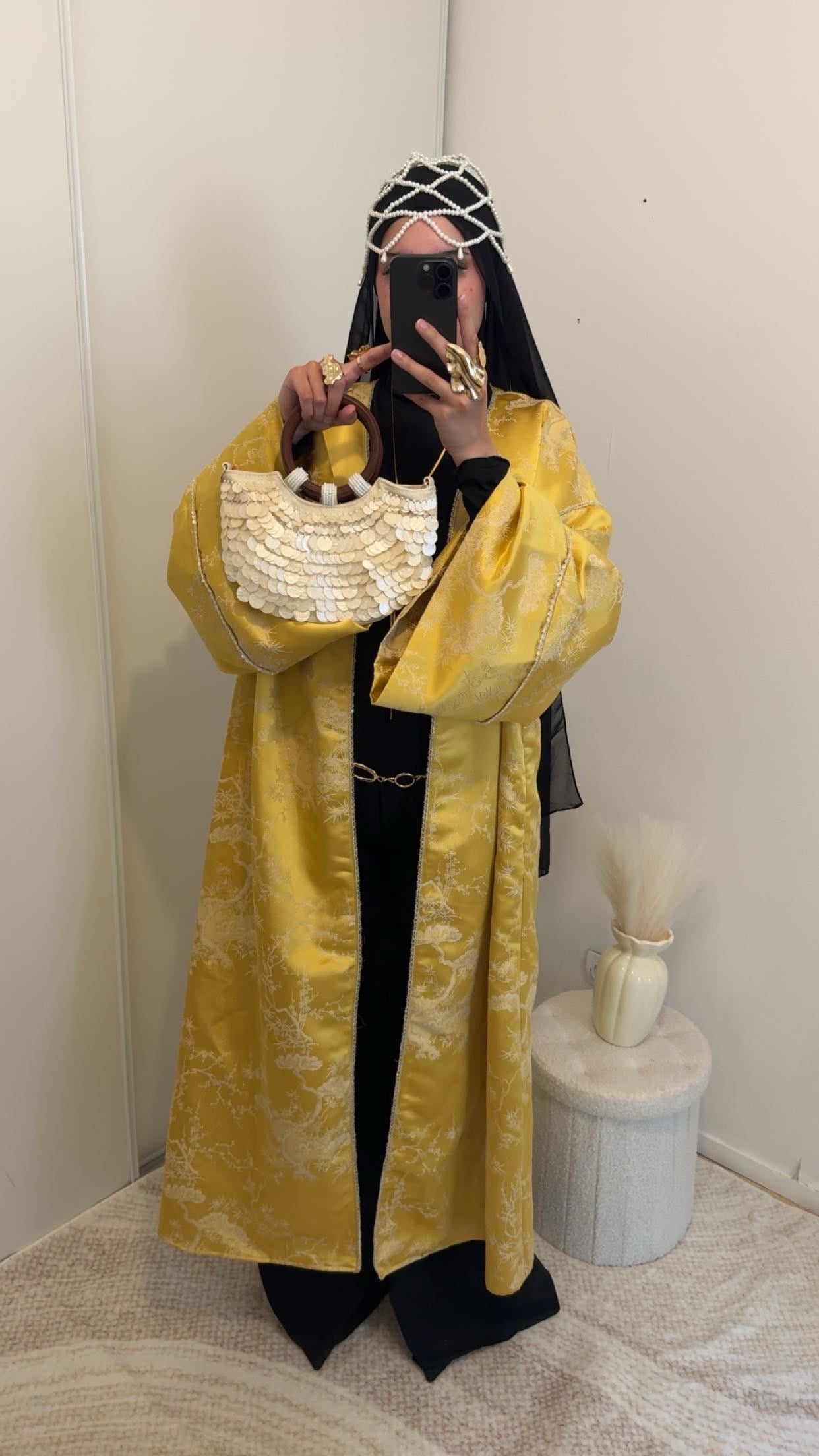 Kimono brocard oversize | Jaune
