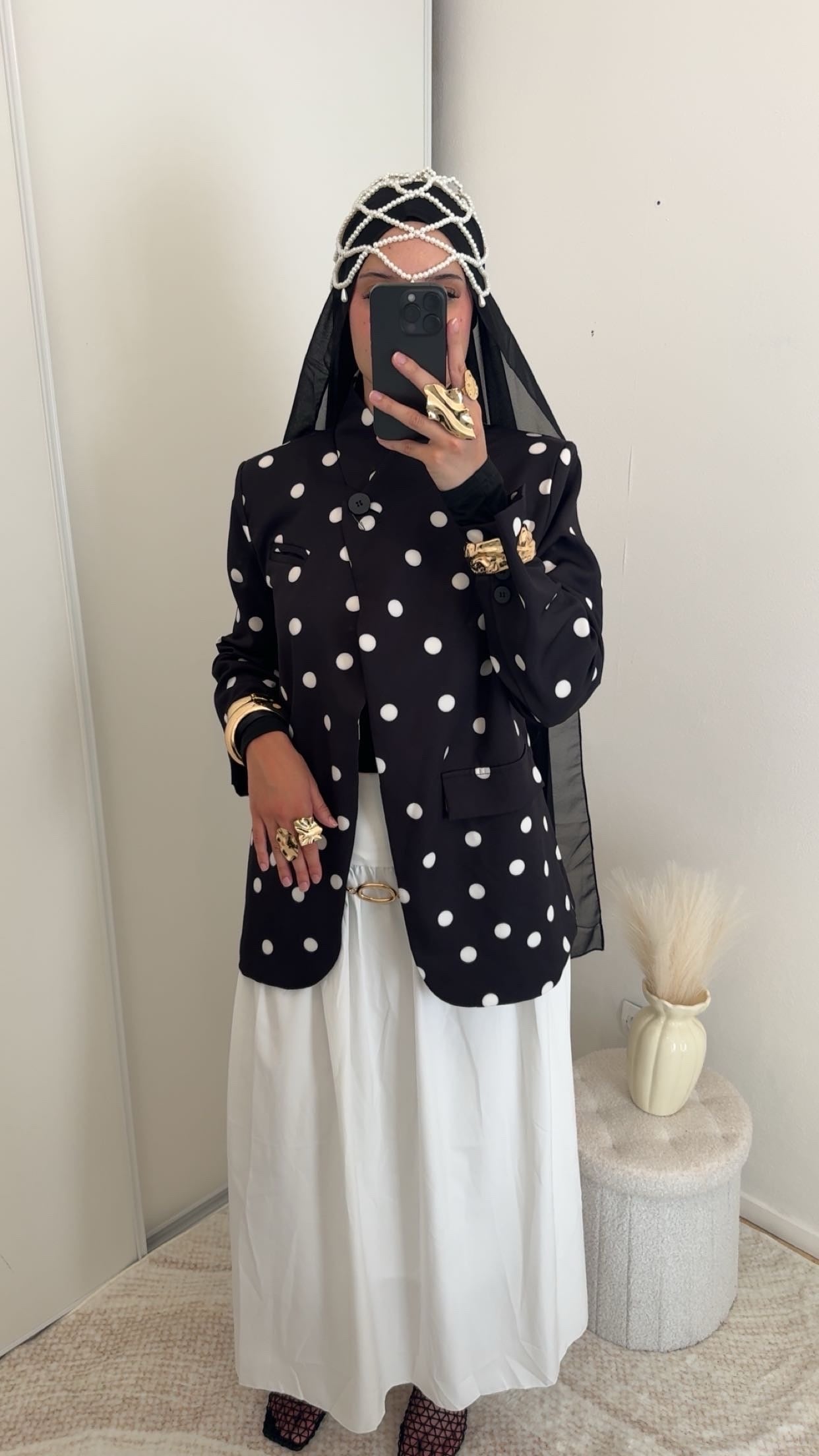 Veste à pois | Noir