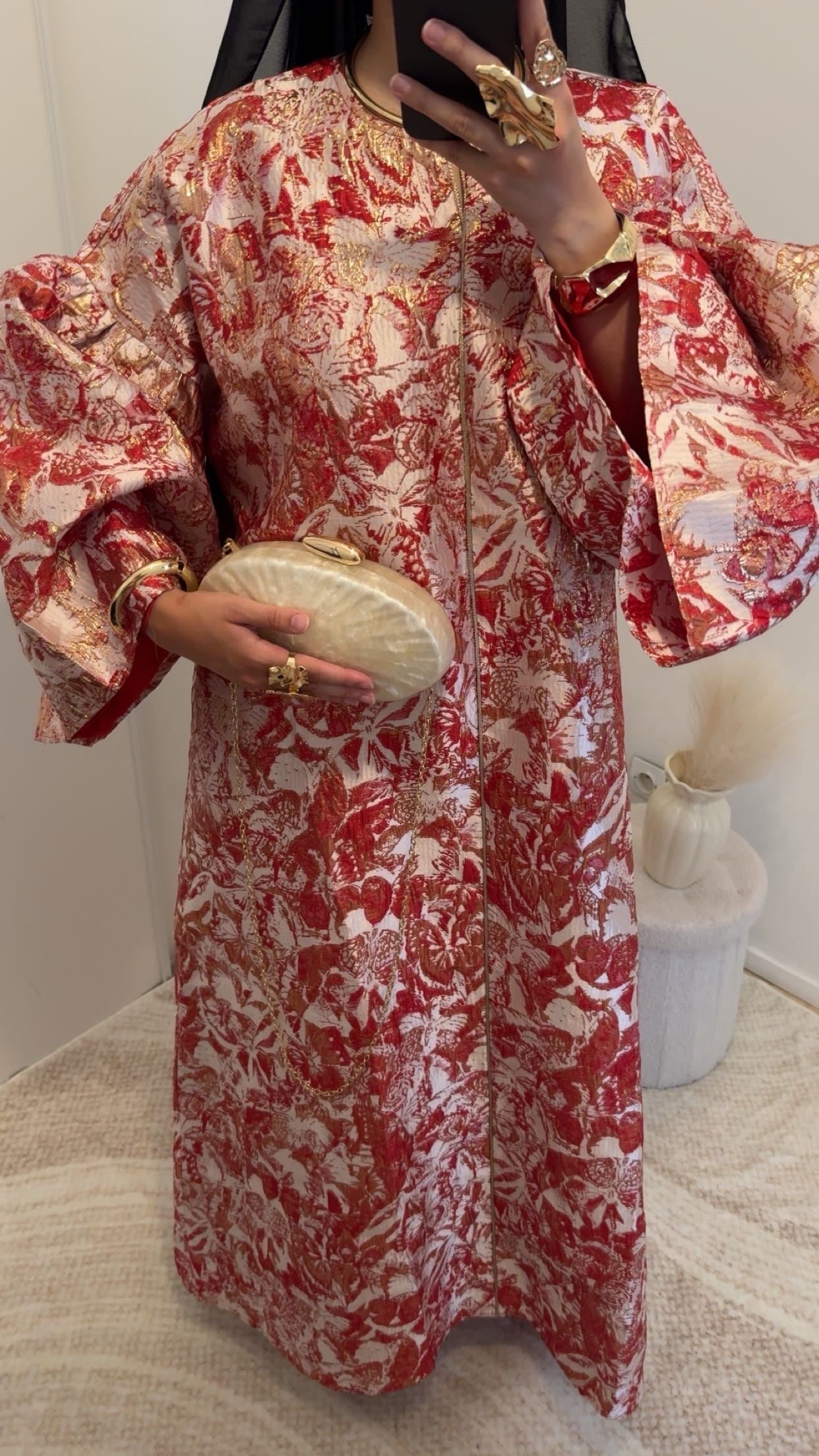 Robe brocard oversize | Rouge & Blanc