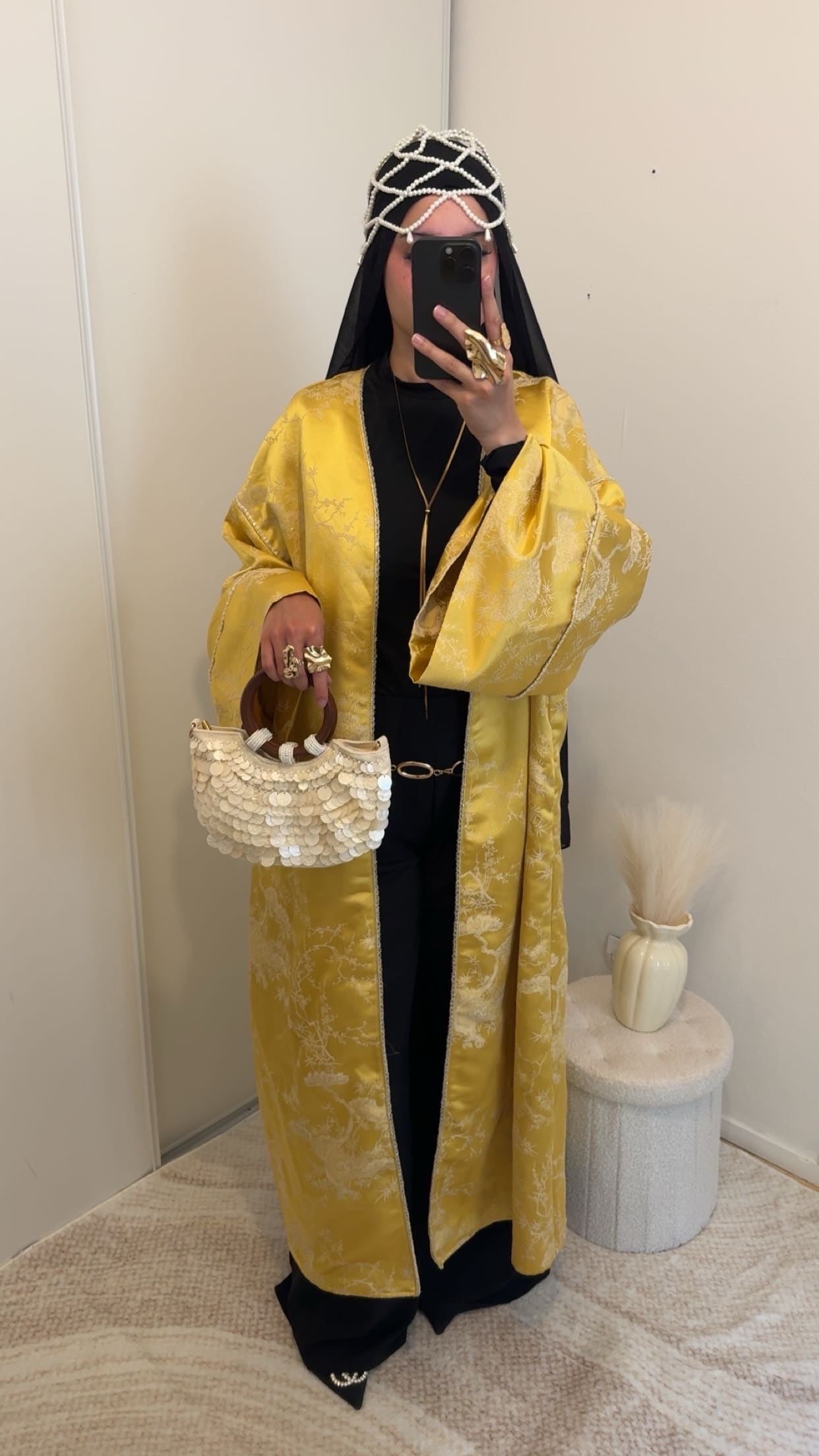 Kimono brocard oversize | Jaune