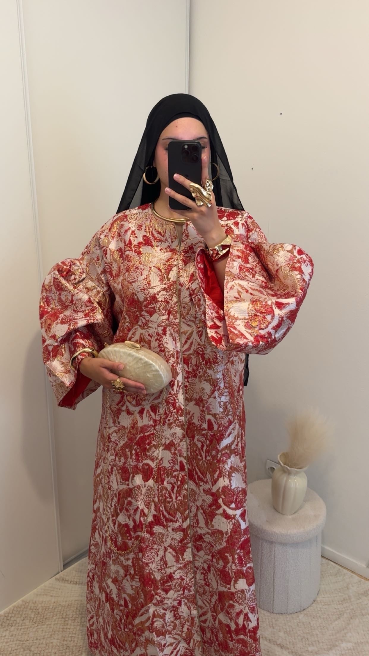Robe brocard oversize | Rouge & Blanc