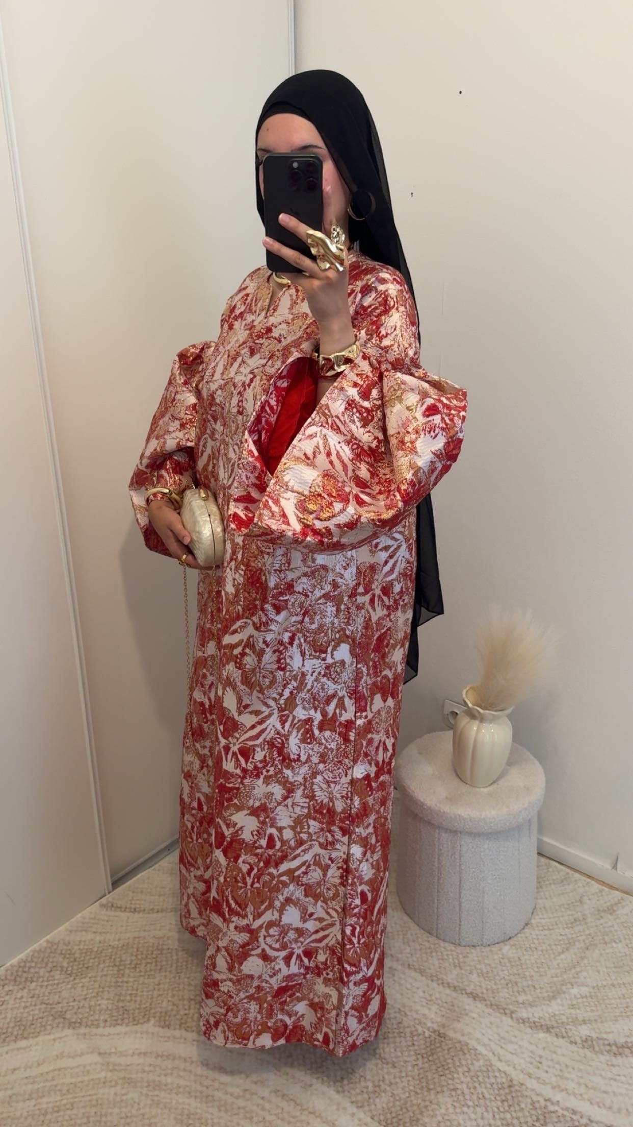 Robe brocard oversize | Rouge & Blanc