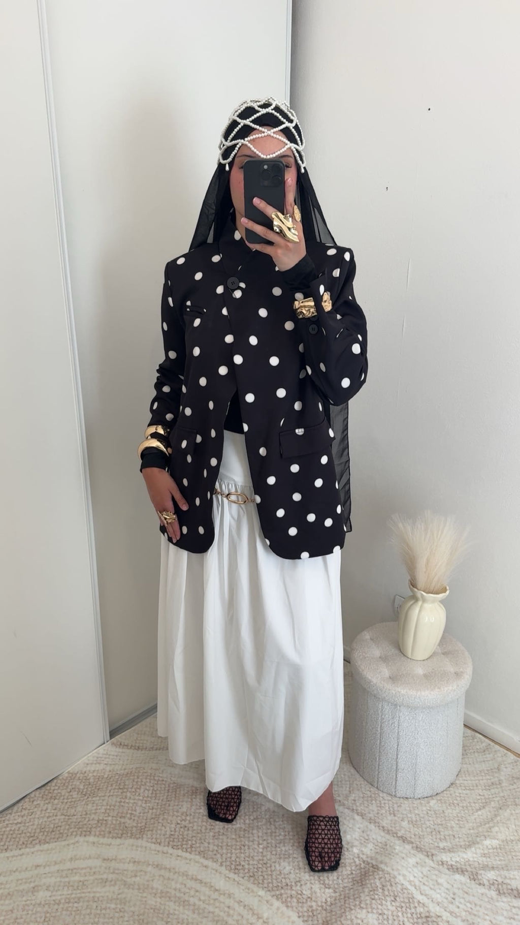 Veste à pois | Noir