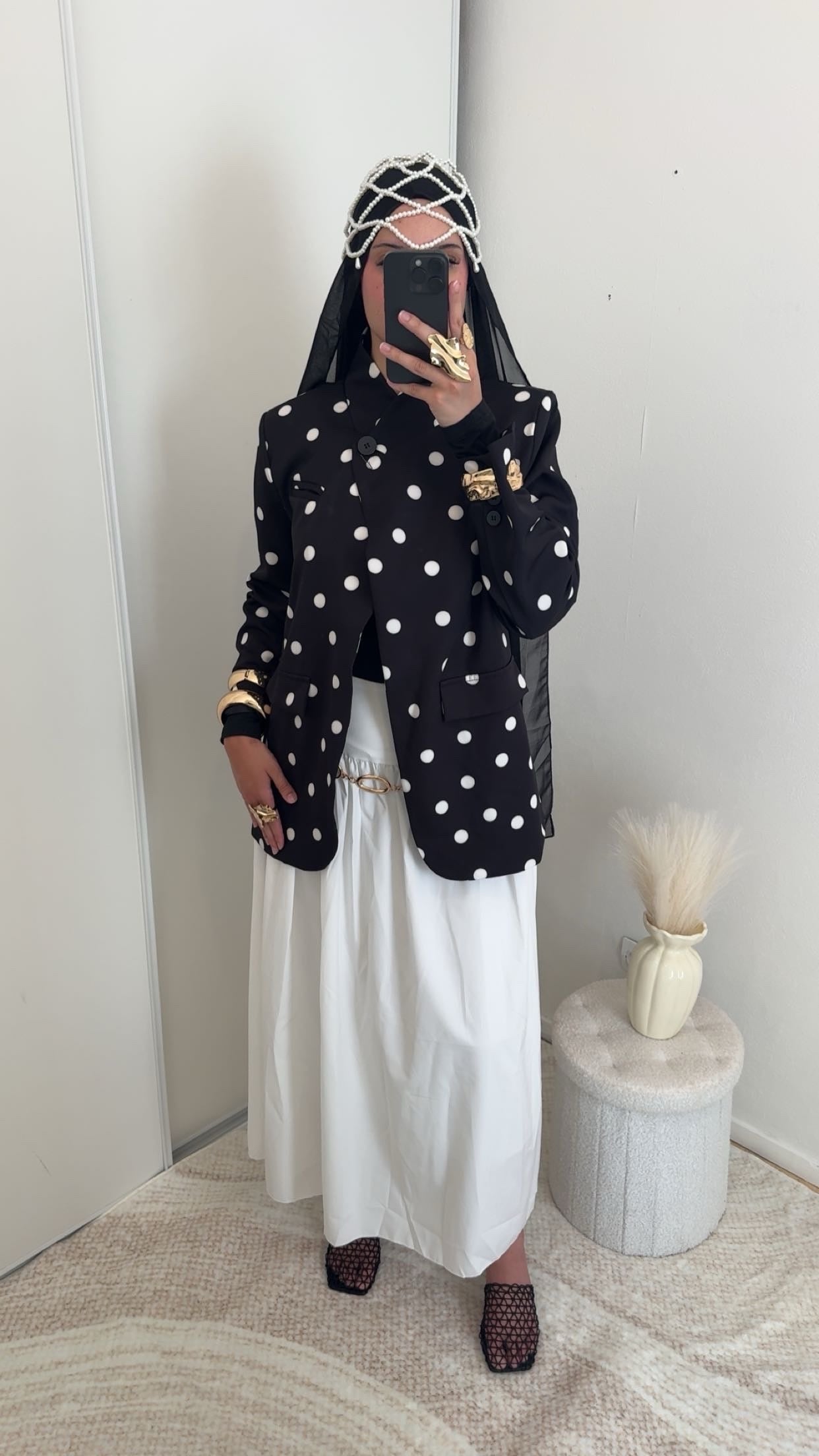Veste à pois | Noir