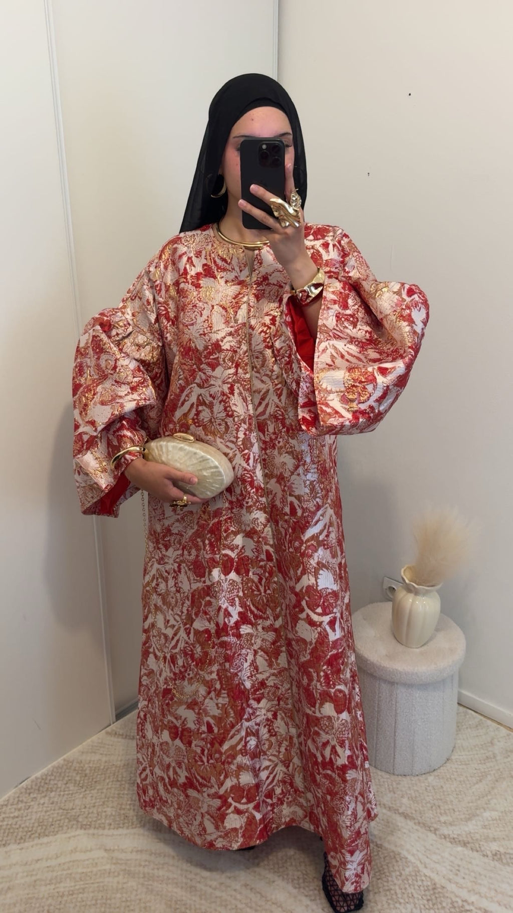 Robe brocard oversize | Rouge & Blanc