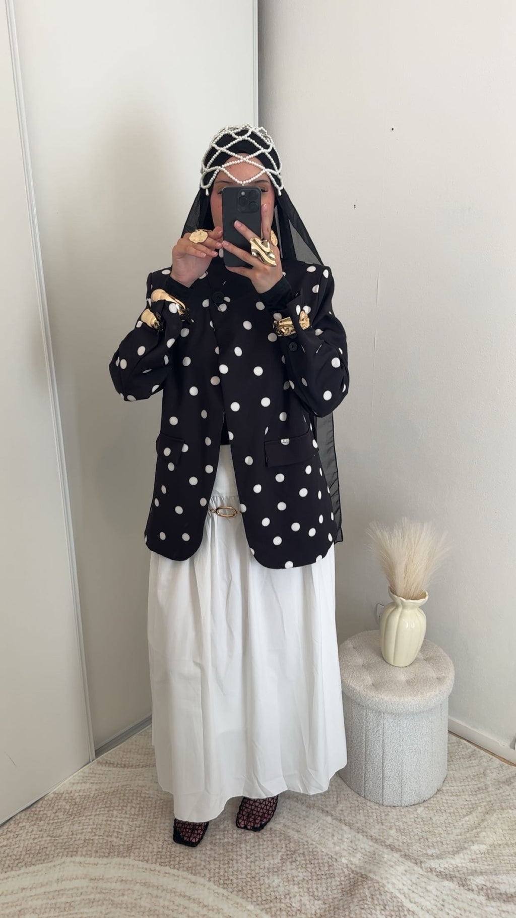 Veste à pois | Noir