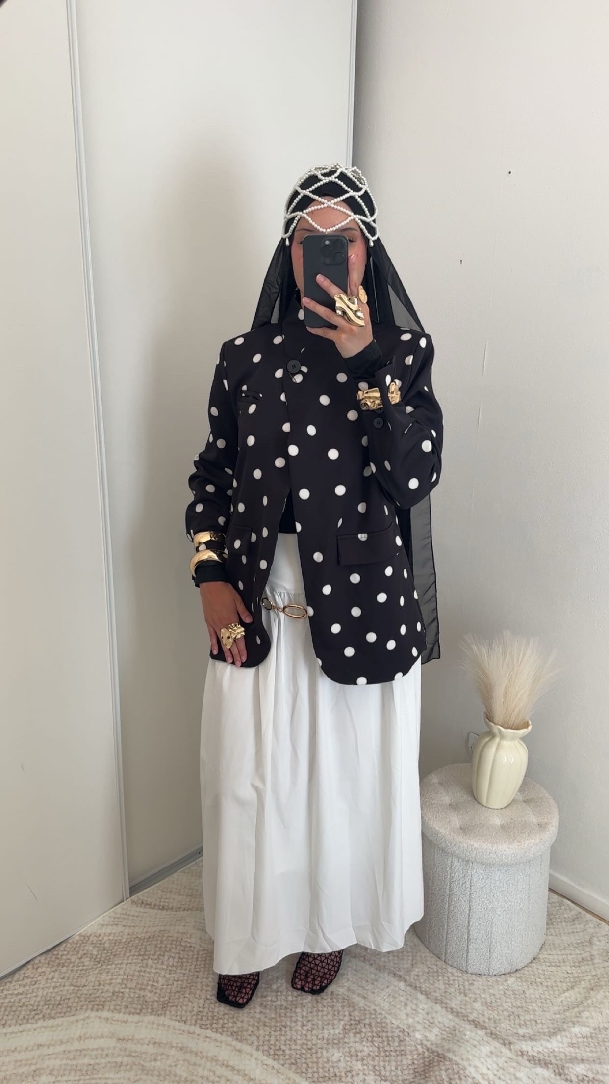 Veste à pois | Noir